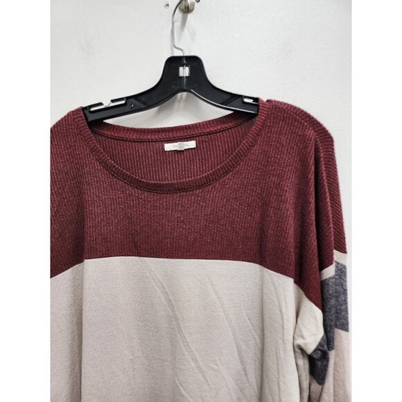 Maurices Womens Mixer Tunic XXL Multi Colorblock Striped Sleeve Soft Knit Top - Picture 2 of 8